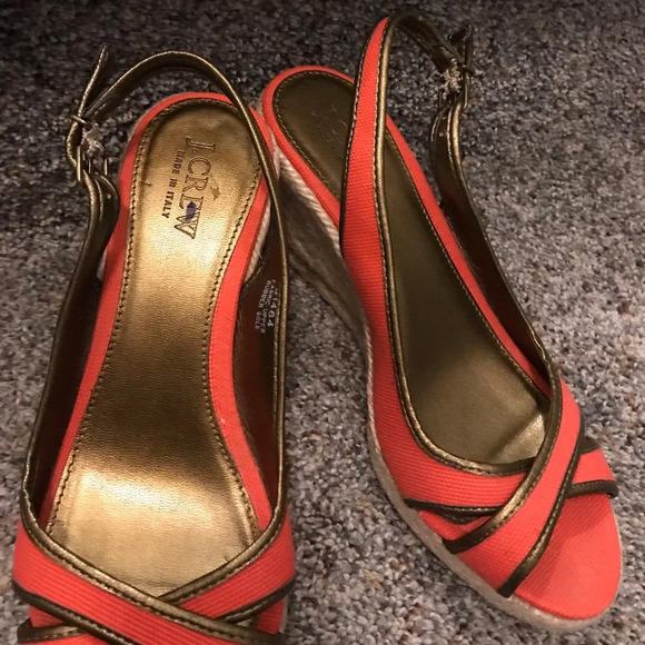 J. Crew lucaya coral linen & bronze metallic shoes - Picture 6 of 6